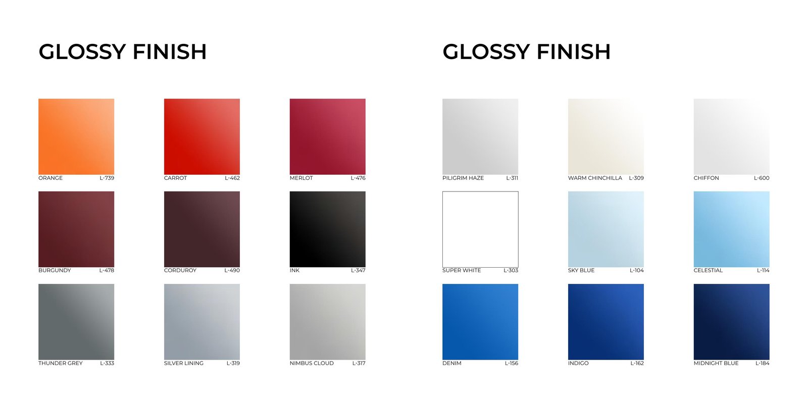 Glossy bold and neutral color stretch ceiling membrane