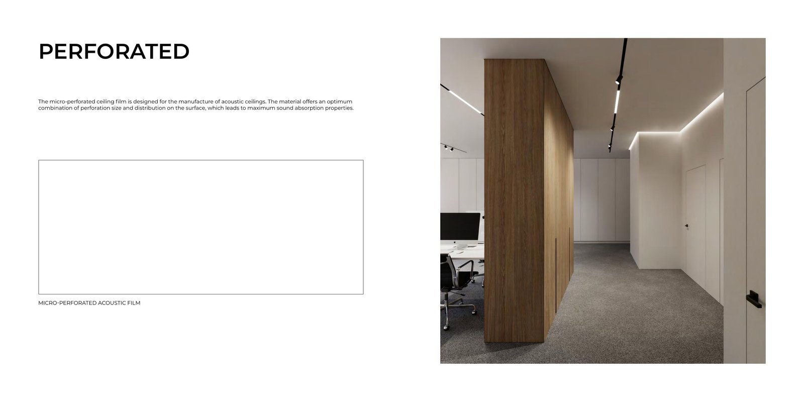 Micro-perforated acoustic stretch ceiling film