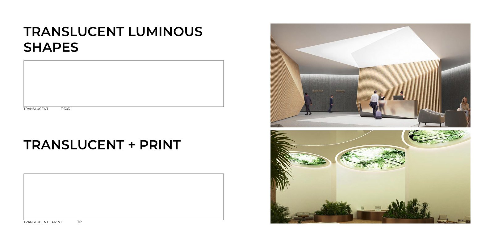 Translucent luminous stretch ceiling membrane